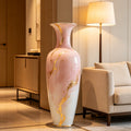 Hand-Painted Pink Porcelain Gilded Vase