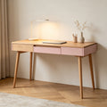 Dusty Pink Solid Oak Nordic Writing Desk